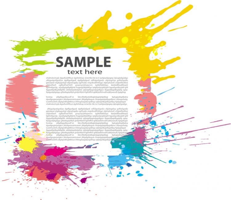 free vector Colorful ink border vector